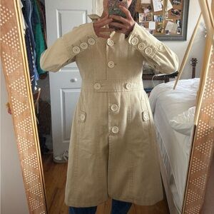 Marc by Marc Jacobs Vintage 70s Style Metallic Gold Trench Coat